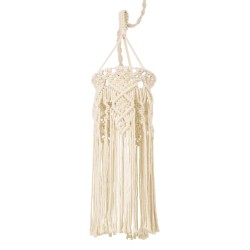 GLOBOSTAR® BAHRI 36211 Boho Κρεμαστό Φωτιστικό Οροφής με Ντουί 1 x E27 AC 220-240V IP20 - Μπεζ - Μ20 x Π20 x Υ65cm