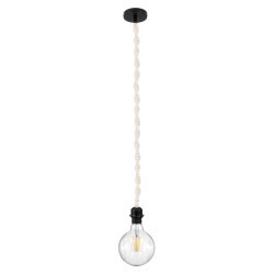 GLOBOSTAR® SHAQRA 36216 Μοντέρνο Κρεμαστό Φωτιστικό Οροφής με Ντουί 1 x E27 AC 220-240V IP20 - Μπεζ & Μαύρο - Μ4 x Π4 x Υ110cm