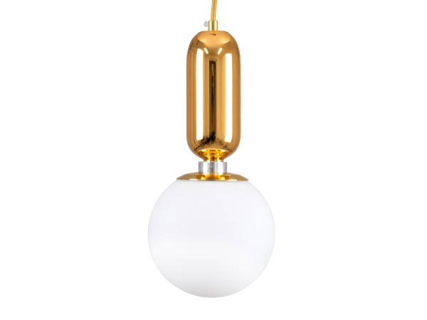 GLOBOSTAR® MAVERICK 00943 Μοντέρνο Κρεμαστό Φωτιστικό Οροφής με Ντουί 1 x E27 AC 220-240V IP20 - Χρυσό & Λευκό - Μ15 x Π15 x Υ33cm GLOBOSTAR® MAVERICK 00943 Μοντέρνο Κρεμαστό Φωτιστικό Οροφής με Ντουί 1 x E27 AC 220-240V IP20 - Χρυσό & Λευκό - Μ15 x Π15 x Υ33cm
