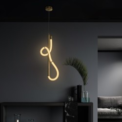 kelvo® GLOW KLV-101-0160 Κρεμαστό Φωτιστικό Οροφής LED 24W 2400lm 360° AC 220-240V IP20 Ρυθμιζόμενο Λευκό CCT με On/Off 2700K/4500K/6000K - Lumileds SMD Chip - Χρυσό Πλατίνα - Μ30 x Π17 x Υ66cm - 3 Χρόνια Εγγύηση