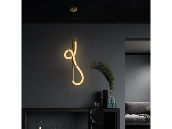kelvo® GLOW KLV-101-0160 Κρεμαστό Φωτιστικό Οροφής LED 24W 2400lm 360° AC 220-240V IP20 Ρυθμιζόμενο Λευκό CCT με On/Off 2700K/4500K/6000K - Lumileds SMD Chip - Χρυσό Πλατίνα - Μ30 x Π17 x Υ66cm - 3 Χρόνια Εγγύηση