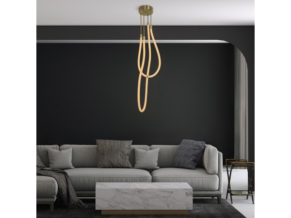 kelvo® GLOW KLV-101-0153 Φωτιστικό Οροφής LED 42W 4200lm 360° AC 220-240V IP20 Ρυθμιζόμενο Λευκό CCT με Χειριστήριο από 2700K έως 6000K Dimmable - Lumileds SMD Chip - Χρυσό Πλατίνα - Μ50 x Π50 x Υ70cm - 3 Χρόνια Εγγύηση