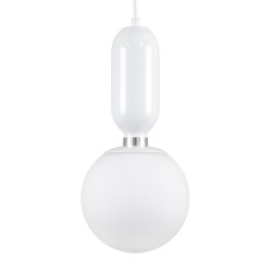 GLOBOSTAR® MAVERICK 00944 Μοντέρνο Κρεμαστό Φωτιστικό Οροφής με Ντουί 1 x E27 AC 220-240V IP20 - Λευκό - Μ15 x Π15 x Υ33cm