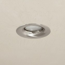 kelvo® LAMDA KLV-101-0046 Χωνευτό Φωτιστικό Downlight Σποτ Μπάνιου για Λάμπα MR16 με Ντουί GU10 AC 220-240V Αδιάβροχο IP65 - Νίκελ Βούρτσας - Μ8.5 x Π8.5 x Υ3.5cm / Q7.5cm
