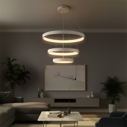 kelvo® NEMESIS KLV-101-0218 Κρεμαστό Φωτιστικό Οροφής LED 100W 10000lm 180° AC 220-240V IP20 Ρυθμιζόμενο Λευκό CCT με Χειριστήριο από 2700K έως 6000K Dimmable - Lumileds SMD Chip - Λευκό Ματ - Μ60 x Π60 x Υ60cm - 3 Χρόνια Εγγύηση