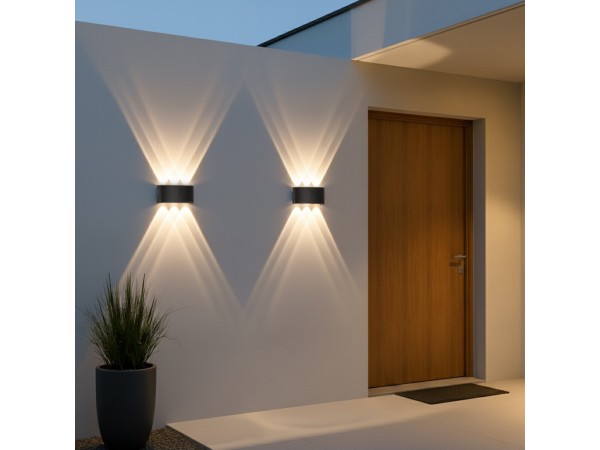 kelvo® SIXOAD KLV-101-0009 Φωτιστικό Τοίχου / Απλίκα LED 18W 1980lm 30° AC 220-240V Αδιάβροχο IP65 Φυσικό Λευκό 4500K - CREE XPE Chip & TÜV SÜD Driver - Μαύρο Ματ - Μ17 x Π4 x Υ8cm - 5 Χρόνια Εγγύηση