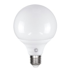 GLOBOSTAR® BUBBLE 60039 Λάμπα E27 G95 LED 15W 1500lm 260° AC 220-240V IP20 Ψυχρό Λευκό 6000K - Lumileds SMD Chip - Λευκό Γαλακτερό - Μ9.5 x Π9.5 x Υ14cm - 3 Χρόνια Εγγύηση