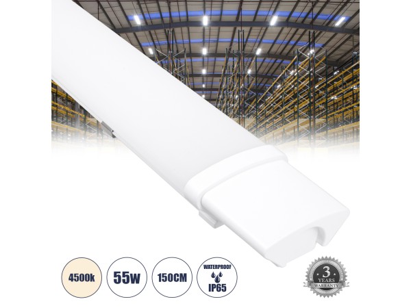 GLOBOSTAR® BIOMI 60168 Γραμμικό Βιομηχανικό Φωτιστικό Tri-Proof LED 55W 6050lm 120° AC 220-240V Αδιάβροχο IP65 Φυσικό Λευκό 4500K - Lumileds SMD Chip - Μ150 x Π6 x Υ4cm - 3 Χρόνια Εγγύηση GLOBOSTAR® BIOMI 60168 Γραμμικό Βιομηχανικό Φωτιστικό Tri-Proof LED 55W 6050lm 120° AC 220-240V Αδιάβροχο IP65 Φυσικό Λευκό 4500K - Lumileds SMD Chip - Μ150 x Π6 x Υ4cm - 3 Χρόνια Εγγύηση