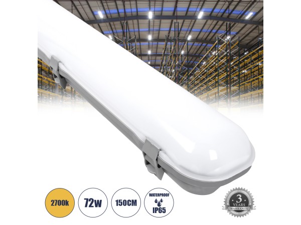 GloboStar® 60178 LED Γραμμικό Βιομηχανικό Φωτιστικό Tri-Proof 150cm 72W 8162lm 120° AC 220-240V Αδιάβροχο IP65 Μ150 x Π10,5 x Υ8cm Θερμό Λευκό 2700K - 3 Χρόνια Εγγύηση GloboStar® 60178 LED Γραμμικό Βιομηχανικό Φωτιστικό Tri-Proof 150cm 72W 8162lm 120° AC 220-240V Αδιάβροχο IP65 Μ150 x Π10,5 x Υ8cm Θερμό Λευκό 2700K - 3 Χρόνια Εγγύηση