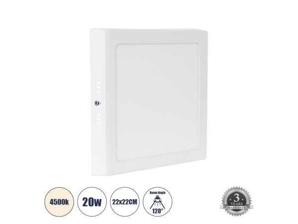 GLOBOSTAR® PANELO 60204 Panel Οροφής LED 20W 1900lm 120° AC 220-240V IP20 Φυσικό Λευκό 4500K - Lumileds SMD Chip & TÜV SÜD Driver - Λευκό Γαλακτερό - Μ22 x Π22 x Υ3cm / Q20 x 20cm - 3 Χρόνια Εγγύηση GLOBOSTAR® PANELO 60204 Panel Οροφής LED 20W 1900lm 120° AC 220-240V IP20 Φυσικό Λευκό 4500K - Lumileds SMD Chip & TÜV SÜD Driver - Λευκό Γαλακτερό - Μ22 x Π22 x Υ3cm / Q20 x 20cm - 3 Χρόνια Εγγύηση