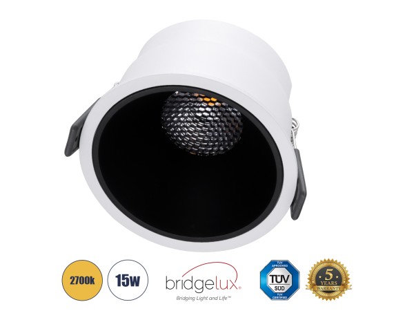 GLOBOSTAR® PLUTO-B 60259 Χωνευτό Downlight Σποτ με Honeycomb Anti Glare Reflector LED 15W 1875lm 38° AC 220-240V IP20 Θερμό Λευκό 2700K - Bridgelux COB Chip & TÜV SÜD Driver - Λευκό & Μαύρο Ματ - Μ10.4 x Π10.4 x Υ6.5cm / Q9.5cm - 5 Χρόνια Εγγύηση GLOBOSTAR® PLUTO-B 60259 Χωνευτό Downlight Σποτ με Honeycomb Anti Glare Reflector LED 15W 1875lm 38° AC 220-240V IP20 Θερμό Λευκό 2700K - Bridgelux COB Chip & TÜV SÜD Driver - Λευκό & Μαύρο Ματ - Μ10.4 x Π10.4 x Υ6.5cm / Q9.5cm - 5 Χρόνια Εγγύηση