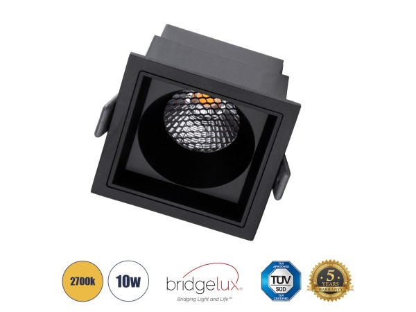 GLOBOSTAR® PLUTO-M 60275 Χωνευτό Downlight Σποτ με Honeycomb Anti Glare Reflector LED 10W 1250lm 38° AC 220-240V IP20 Θερμό Λευκό 2700K - Bridgelux COB Chip & TÜV SÜD Driver - Μαύρο Ματ - Μ8.4 x Π8.4 x Υ5.9cm / Q7.5 x 7.5cm - 5 Χρόνια Εγγύηση GLOBOSTAR® PLUTO-M 60275 Χωνευτό Downlight Σποτ με Honeycomb Anti Glare Reflector LED 10W 1250lm 38° AC 220-240V IP20 Θερμό Λευκό 2700K - Bridgelux COB Chip & TÜV SÜD Driver - Μαύρο Ματ - Μ8.4 x Π8.4 x Υ5.9cm / Q7.5 x 7.5cm - 5 Χρόνια Εγγύηση
