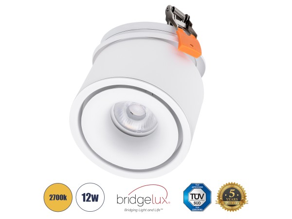 GLOBOSTAR® OMEGA-R 60295 Χωνευτό Κινούμενο Downlight Σποτ LED 12W 1500lm 36° AC 220-240V IP20 Θερμό Λευκό 2700K - Bridgelux COB Chip & TÜV SÜD Driver - Λευκό Ματ - Μ10 x Π10 x Υ8.2cm / Q9cm - 5 Χρόνια Εγγύηση GLOBOSTAR® OMEGA-R 60295 Χωνευτό Κινούμενο Downlight Σποτ LED 12W 1500lm 36° AC 220-240V IP20 Θερμό Λευκό 2700K - Bridgelux COB Chip & TÜV SÜD Driver - Λευκό Ματ - Μ10 x Π10 x Υ8.2cm / Q9cm - 5 Χρόνια Εγγύηση