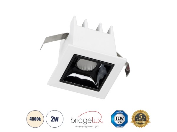 GLOBOSTAR® LUMINAR 60314 Χωνευτό Downlight Σποτ LED 2W 280lm 36° AC 220-240V IP20 Φυσικό Λευκό 4500K - Osram SMD Chip & TÜV SÜD Driver - Λευκό & Μαύρο Ματ - Μ4.3 x Π4.3 x Υ4.5cm / Q3.5 x 3.5cm - 5 Χρόνια Εγγύηση GLOBOSTAR® LUMINAR 60314 Χωνευτό Downlight Σποτ LED 2W 280lm 36° AC 220-240V IP20 Φυσικό Λευκό 4500K - Osram SMD Chip & TÜV SÜD Driver - Λευκό & Μαύρο Ματ - Μ4.3 x Π4.3 x Υ4.5cm / Q3.5 x 3.5cm - 5 Χρόνια Εγγύηση