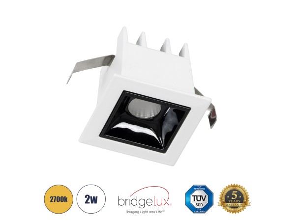 GLOBOSTAR® LUMINAR 60315 Χωνευτό Downlight Σποτ LED 2W 270lm 36° AC 220-240V IP20 Θερμό Λευκό 2700K - Osram SMD Chip & TÜV SÜD Driver - Λευκό & Μαύρο Ματ - Μ4.3 x Π4.3 x Υ4.5cm / Q3.5 x 3.5cm - 5 Χρόνια Εγγύηση GLOBOSTAR® LUMINAR 60315 Χωνευτό Downlight Σποτ LED 2W 270lm 36° AC 220-240V IP20 Θερμό Λευκό 2700K - Osram SMD Chip & TÜV SÜD Driver - Λευκό & Μαύρο Ματ - Μ4.3 x Π4.3 x Υ4.5cm / Q3.5 x 3.5cm - 5 Χρόνια Εγγύηση