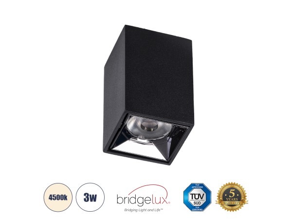 GLOBOSTAR® LUMINAR 60320 Downlight Σποτ LED 3W 420lm 36° AC 220-240V IP20 Φυσικό Λευκό 4500K - Osram SMD Chip & TÜV SÜD Driver - Μαύρο Ματ - Μ4.2 x Π4.2 x Υ6.6cm - 5 Χρόνια Εγγύηση GLOBOSTAR® LUMINAR 60320 Downlight Σποτ LED 3W 420lm 36° AC 220-240V IP20 Φυσικό Λευκό 4500K - Osram SMD Chip & TÜV SÜD Driver - Μαύρο Ματ - Μ4.2 x Π4.2 x Υ6.6cm - 5 Χρόνια Εγγύηση