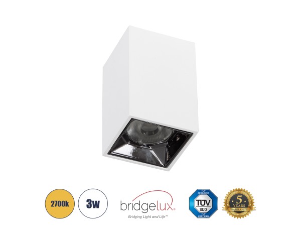 GLOBOSTAR® LUMINAR 60323 Downlight Σποτ LED 3W 405lm 36° AC 220-240V IP20 Θερμό Λευκό 2700K - Osram SMD Chip & TÜV SÜD Driver - Λευκό Ματ - Μ4.2 x Π4.2 x Υ6.6cm - 5 Χρόνια Εγγύηση GLOBOSTAR® LUMINAR 60323 Downlight Σποτ LED 3W 405lm 36° AC 220-240V IP20 Θερμό Λευκό 2700K - Osram SMD Chip & TÜV SÜD Driver - Λευκό Ματ - Μ4.2 x Π4.2 x Υ6.6cm - 5 Χρόνια Εγγύηση