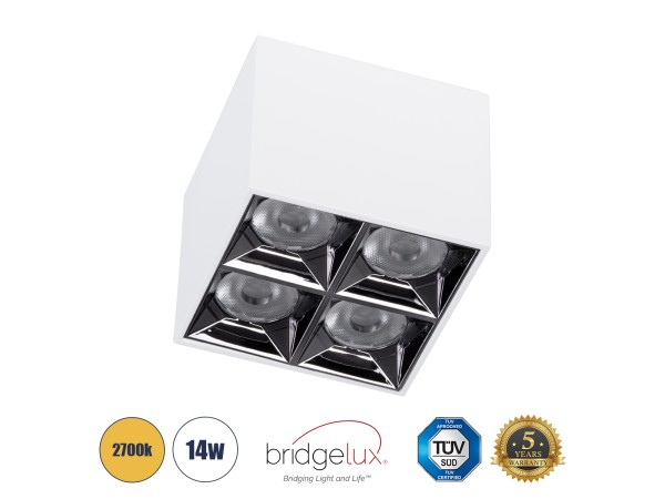 GLOBOSTAR® LUMINAR 60335 Downlight Σποτ LED 14W 1890lm 36° AC 220-240V IP20 Θερμό Λευκό 2700K - Osram SMD Chip & TÜV SÜD Driver - Λευκό Ματ - Μ8.2 x Π8.2 x Υ6.6cm - 5 Χρόνια Εγγύηση GLOBOSTAR® LUMINAR 60335 Downlight Σποτ LED 14W 1890lm 36° AC 220-240V IP20 Θερμό Λευκό 2700K - Osram SMD Chip & TÜV SÜD Driver - Λευκό Ματ - Μ8.2 x Π8.2 x Υ6.6cm - 5 Χρόνια Εγγύηση