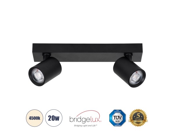 GLOBOSTAR® LEONARDO 60346 Μοντέρνο Φωτιστικό Οροφής LED 20W 2400lm 60° AC 220-240V IP20 Φυσικό Λευκό 4500K - Bridgelux COB - Μαύρο - Μ32 x Π7 x Υ11.8cm - 5 Χρόνια Εγγύηση GLOBOSTAR® LEONARDO 60346 Μοντέρνο Φωτιστικό Οροφής LED 20W 2400lm 60° AC 220-240V IP20 Φυσικό Λευκό 4500K - Bridgelux COB - Μαύρο - Μ32 x Π7 x Υ11.8cm - 5 Χρόνια Εγγύηση