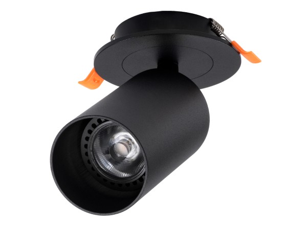 GLOBOSTAR® LEO 60350 Χωνευτό Κινούμενο Φωτιστικό Downlight Σποτ με Ντουί 1 x GU10 AC 220-240V IP20 - Μαύρο Ματ - Μ9 x Π9 x Υ17cm / Q7cm