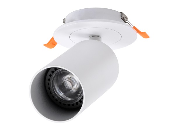 GLOBOSTAR® LEO 60351 Χωνευτό Κινούμενο Φωτιστικό Downlight Σποτ με Ντουί 1 x GU10 AC 220-240V IP20 - Λευκό Ματ - Μ9 x Π9 x Υ17cm / Q7cm