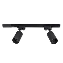 GLOBOSTAR® LEO 60354 Μοντέρνο Φωτιστικό Οροφής με Ντουί 2 x GU10 AC 220-240V IP20 - Μαύρο - Μ50.5 x Π6 x Υ20cm