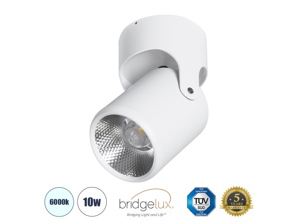 GloboStar® DETRONIC 60500 Επιφανειακό Κινούμενο Spot Downlight LED 10W 1350lm 24° AC 220-240V IP20 Φ9cm x Υ16cm - Στρόγγυλο - Λευκό - Ψυχρό Λευκό 6000K - Bridgelux COB - TÜV Certified Driver - 5 Χρόνια Εγγύηση GloboStar® DETRONIC 60500 Επιφανειακό Κινούμενο Spot Downlight LED 10W 1350lm 24° AC 220-240V IP20 Φ9cm x Υ16cm - Στρόγγυλο - Λευκό - Ψυχρό Λευκό 6000K - Bridgelux COB - TÜV Certified Driver - 5 Χρόνια Εγγύηση
