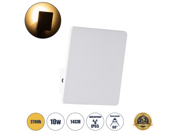 GLOBOSTAR® CUADRADO 60569 Μοντέρνο Φωτιστικό Τοίχου - Απλίκα LED 10W 1000lm 60° AC 220-240V Αδιάβροχο IP65 Θερμό Λευκό 2700K - Bridgelux COB Chip & TÜV SÜD Driver - Λευκό Ματ - Μ14 x Π14 x Υ4.5cm - 5 Χρόνια Εγγύηση GLOBOSTAR® CUADRADO 60569 Μοντέρνο Φωτιστικό Τοίχου - Απλίκα LED 10W 1000lm 60° AC 220-240V Αδιάβροχο IP65 Θερμό Λευκό 2700K - Bridgelux COB Chip & TÜV SÜD Driver - Λευκό Ματ - Μ14 x Π14 x Υ4.5cm - 5 Χρόνια Εγγύηση
