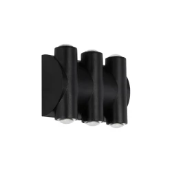 GLOBOSTAR® ARC 60680 Μοντέρνο Φωτιστικό Τοίχου - Απλίκα LED 12W 1500lm 30° AC 220-240V Αδιάβροχο IP65 Θερμό Λευκό 2700K - CREE XPE Chip & TÜV SÜD Driver - Μαύρο Ματ - Μ14 x Π4.8 x Υ11.5cm - 5 Χρόνια Εγγύηση