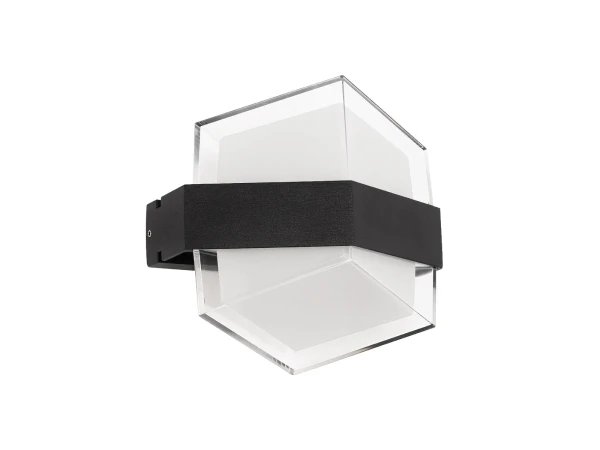 GLOBOSTAR® EMPIRE 60780 Μοντέρνο Φωτιστικό Τοίχου - Απλίκα LED 12W 1260lm 120° AC 220-240V Αδιάβροχο IP65 Φυσικό Λευκό 4500K - Bridgelux SMD Chip & TÜV SÜD Driver - Μαύρο Ματ - Μ18.5 x Π10 x Υ17.5cm - 3 Χρόνια Εγγύηση