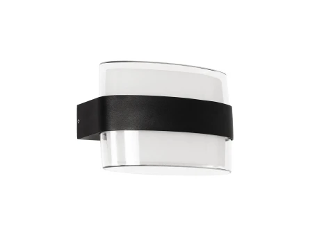 GLOBOSTAR® EMPIRE 60783 Μοντέρνο Φωτιστικό Τοίχου - Απλίκα LED 12W 1200lm 120° AC 220-240V Αδιάβροχο IP65 Θερμό Λευκό 2700K - Bridgelux SMD Chip & TÜV SÜD Driver - Μαύρο Ματ - Μ18.5 x Π9 x Υ12cm - 3 Χρόνια Εγγύηση
