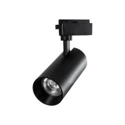 GLOBOSTAR® LUGANO 60817 Μονοφασικό Σποτ Ράγας LED 30W 3600lm 36° AC 220-240V IP20 Θερμό Λευκό 2700K - Bridgelux COB Chip & TÜV SÜD Driver - Eurotrack 1PH - Μαύρο Ματ - Μ7.5 x Π7.5 x Υ22cm - 5 Χρόνια Εγγύηση