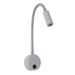GLOBOSTAR® GOOSE 60877 Μοντέρνο Φωτιστικό Τοίχου - Απλίκα Ξενοδοχείου Reading Light LED 3W 300lm 36° AC 220-240V IP20 Φυσικό Λευκό 4500K - CREE XPE Chip & TÜV SÜD Driver - Γκρι Ανθρακί Ματ - Μ6.5 x Π15 x Υ24.5cm - 3 Χρόνια Εγγύηση