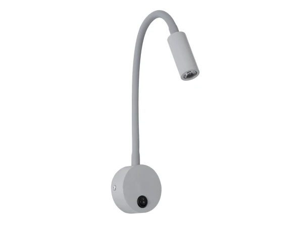 GLOBOSTAR® GOOSE 60877 Μοντέρνο Φωτιστικό Τοίχου - Απλίκα Ξενοδοχείου Reading Light LED 3W 300lm 36° AC 220-240V IP20 Φυσικό Λευκό 4500K - CREE XPE Chip & TÜV SÜD Driver - Γκρι Ανθρακί Ματ - Μ6.5 x Π15 x Υ24.5cm - 3 Χρόνια Εγγύηση
