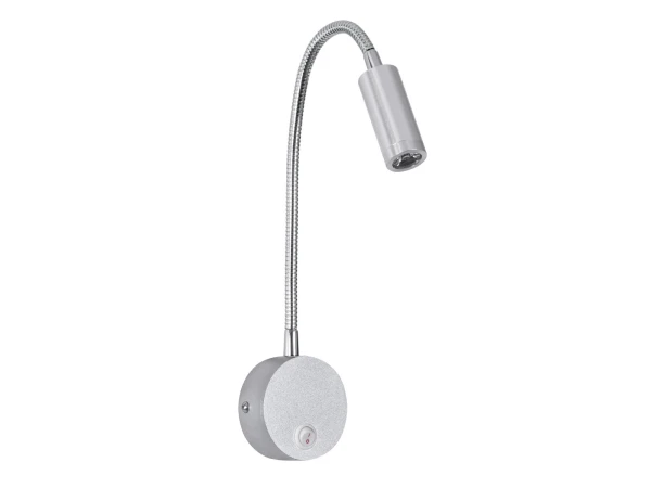 GLOBOSTAR® GOOSE 60879 Μοντέρνο Φωτιστικό Τοίχου - Απλίκα Ξενοδοχείου Reading Light LED 3W 300lm 36° AC 220-240V IP20 Φυσικό Λευκό 4500K - CREE XPE Chip & TÜV SÜD Driver - Σατινέ Νίκελ Βούρτσας - Μ6.5 x Π15 x Υ24.5cm - 3 Χρόνια Εγγύηση
