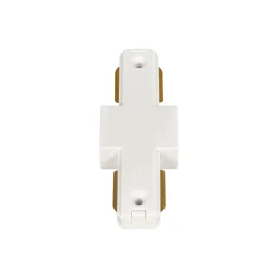 GLOBOSTAR® EUROTRACK-1PH 60904 Μονοφασικός Σύνδεσμος Ι Επέκτασης Ράγας 2 Καλωδίων 1L+1N για Σύστημα Ράγας Eurotrack-1PH AC 220-240V IP20 - Λευκό Ματ - Μ9.3 x Π3.5 x Υ1.6cm