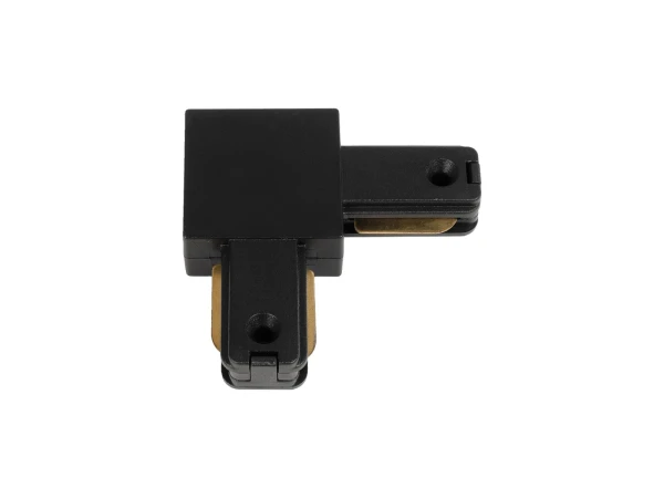 GLOBOSTAR® EUROTRACK-1PH 60905 Μονοφασικός Σύνδεσμος Γ Ράγας 2 Καλωδίων 1L+1N για Σύστημα Ράγας Eurotrack-1PH AC 220-240V IP20 - Μαύρο Ματ - Μ6.5 x Π6.5 x Υ1.6cm
