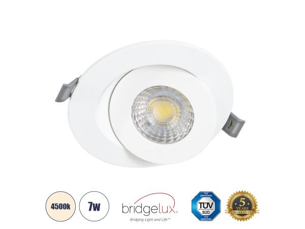 GLOBOSTAR® LEXIS JOINT 60990 Χωνευτό Κινούμενο Downlight Σποτ LED 7W 680lm 45° AC 220-240V Αδιάβροχο IP44 Φυσικό Λευκό 4500K - Bridgelux SMD Chip & TÜV SÜD Driver - Λευκό Ματ - Μ12 x Π12 x Υ3.1cm / Q9cm - 5 Χρόνια Εγγύηση GLOBOSTAR® LEXIS JOINT 60990 Χωνευτό Κινούμενο Downlight Σποτ LED 7W 680lm 45° AC 220-240V Αδιάβροχο IP44 Φυσικό Λευκό 4500K - Bridgelux SMD Chip & TÜV SÜD Driver - Λευκό Ματ - Μ12 x Π12 x Υ3.1cm / Q9cm - 5 Χρόνια Εγγύηση