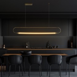 kelvo® GLOW KLV-101-0177 Κρεμαστό Φωτιστικό Οροφής LED 15W 1500lm 360° AC 220-240V IP20 Ρυθμιζόμενο Λευκό CCT με Χειριστήριο από 2700K έως 6000K Dimmable - Lumileds SMD Chip - Χρυσό Πλατίνα - Μ120 x Π3 x Υ17cm - 3 Χρόνια Εγγύηση