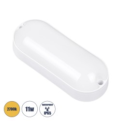 GLOBOSTAR® HOMIE 61002 Φωτιστικό Καραβοχελώνα Τοίχου - Απλίκα LED 11W 918lm 180° AC 220-240V Αδιάβροχο IP65 Θερμό Λευκό 2700K - Lumileds SMD Chip - Λευκό Γαλακτερό - Μ17 x Π7 x Υ4.5cm - 3 Χρόνια Εγγύηση