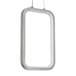 GLOBOSTAR® DEROBA 61300 Μοντέρνο Κρεμαστό Φωτιστικό Οροφής LED 12W 1320lm 360° AC 220-240V IP20 Ρυθμιζόμενο Λευκό CCT με On/Off 2700K/4500K/6000K - Lumileds SMD Chip - Νίκελ Βούρτσας - Μ16 x Π1.6 x Υ25.5cm - 3 Χρόνια Εγγύηση