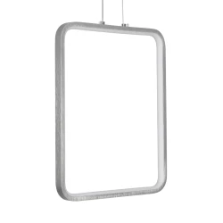 GLOBOSTAR® NEROBA 61304 Μοντέρνο Κρεμαστό Φωτιστικό Οροφής LED 18W 1980lm 360° AC 220-240V IP20 Ρυθμιζόμενο Λευκό CCT με On/Off 2700K/4500K/6000K - Lumileds SMD Chip - Νίκελ Βούρτσας - Μ29 x Π2 x Υ36cm - 3 Χρόνια Εγγύηση