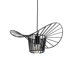 GLOBOSTAR® LUMINOVA 61462 Μοντέρνο Κρεμαστό Φωτιστικό Οροφής με Ντουί 1 x E27 AC 220-240V IP20 - Μαύρο - Μ40 x Π40 x Υ20cm