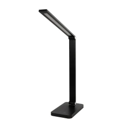 GLOBOSTAR® TEBLA 60481 Μοντέρνο Επιτραπέζιο Φωτιστικό Γραφείου LED 5W 500lm 120° AC 220-240V IP20 Ρυθμιζόμενο Λευκό CCT με Αφή 2700K/4500K/6000K Dimmable - Bridgelux SMD Chip - Μαύρο - Μ11 x Π31 x Υ52cm - 2 Χρόνια Εγγύηση