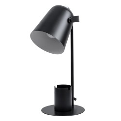 GLOBOSTAR® PENCASE 61563 Μοντέρνο Επιτραπέζιο Φωτιστικό Πορτατίφ με Ντουί 1 x E27 AC 220-240V IP20 - Μαύρο - Μ12 x Π15 x Υ38cm