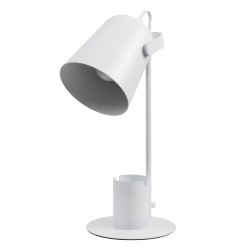 GLOBOSTAR® PENCASE 61564 Μοντέρνο Επιτραπέζιο Φωτιστικό Πορτατίφ με Ντουί 1 x E27 AC 220-240V IP20 - Λευκό - Μ12 x Π15 x Υ38cm