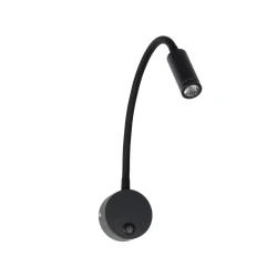 GLOBOSTAR® GOOSE 61690 Μοντέρνο Φωτιστικό Τοίχου - Απλίκα Ξενοδοχείου Reading Light LED 3W 300lm 36° AC 220-240V IP20 Θερμό Λευκό 2700K - CREE XPE Chip & TÜV SÜD Driver - Μαύρο Ματ - Μ6.5 x Π15 x Υ24.5cm - 3 Χρόνια Εγγύηση