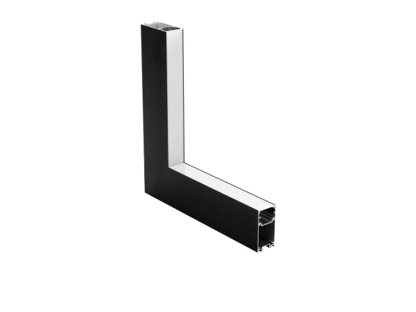 GLOBOSTAR® ALP-CORNER-IN90 LUMILINE 61770 Επιφανειακό / Κρεμαστό Προφίλ Αλουμινίου Γωνία με Λευκό Γαλακτερό Πατητό Κάλυμμα για Ταινίες LED IP20 - Μαύρο Ματ - Μ30 x Π3.5 x Υ7cm