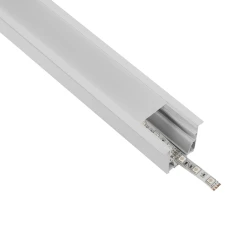 GLOBOSTAR® ALP-LINEAR RECESSA 61785-3M Χωνευτό Προφίλ Αλουμινίου με Λευκό Γαλακτερό Πατητό Κάλυμμα για Ταινίες LED IP20 - Λεuκό Ματ - Μ300 x Π3.5 x Υ4cm