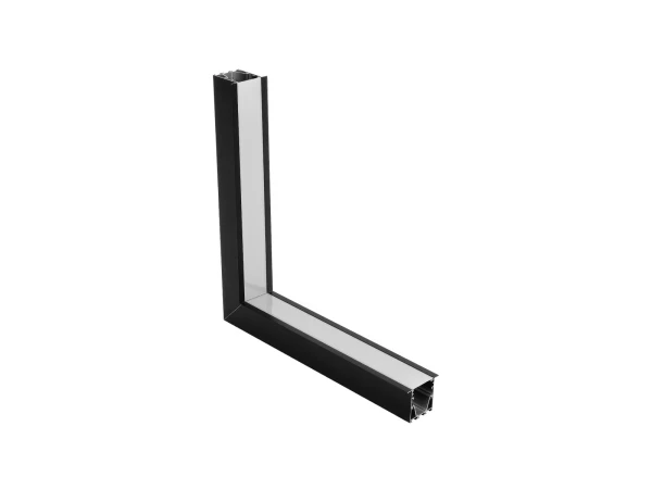 GLOBOSTAR® ALP-CORNER-IN90 RECESSA 61792 Χωνευτό Προφίλ Αλουμινίου Γωνία με Λευκό Γαλακτερό Πατητό Κάλυμμα για Ταινίες LED IP20 - Μαύρο Ματ - Μ30 x Π3.5 x Υ4cm